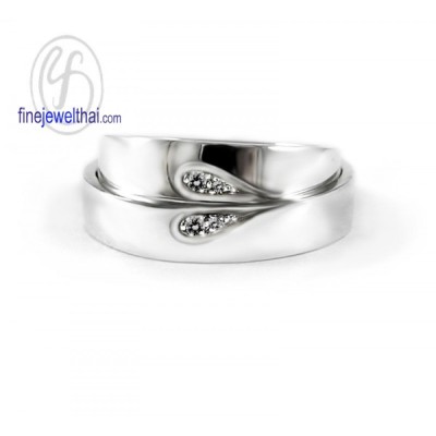 แหวนทองคำขาว แหวนเพชร แหวนคู่ แหวนแต่งงาน แหวนหมั้น - RC1236DWG-14K